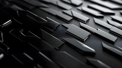 Poster - abstract black geometric shapes pattern design