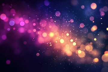 Poster - Colorful bokeh lights create a vibrant atmosphere in a dark setting during a festive celebration