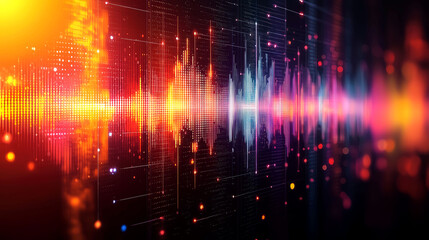 Wall Mural - Abstract Digital Sound Waveform: Vibrant Audio Visualization Design