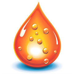 Poster - captivating orange liquid drop close-up abstract art digital illustration bright environment artisti