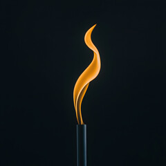 Poster - Dancing flame dark background photography abstract close-up symbol of passion
