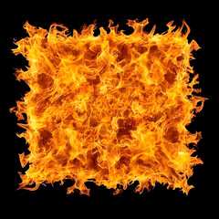 Poster - Vibrant flames dance in dark space abstract fire imagery digital art visual elements conceptual representation
