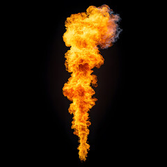 Poster - Dynamic fire explosion displaying vivid flames studio background high-resolution image dramatic viewpoint conceptual art