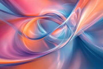 Poster - Swirling colors create a vibrant abstract pattern in shades of pink, blue, and orange
