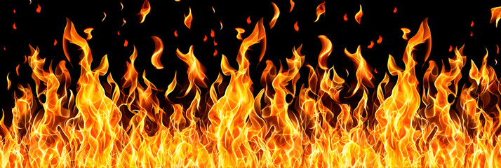 Poster - Intense fire flames dance nature background image of fire dynamic environment close-up view elemental power