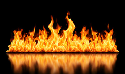 Poster - Dynamic flames dance in dark surroundings fire visuals photography abstract close-up energy and power