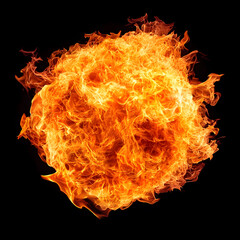 Poster - Dynamic fireball ignition abstract art visual explosion dark background close-up energy and power visualization
