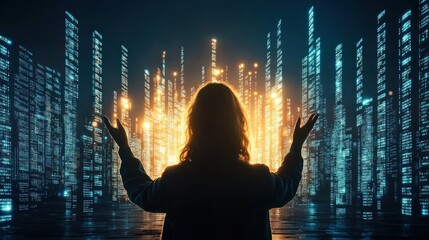 Leinwandbilder - Exploring the Digital Horizon A Journey into the Future Blur Background