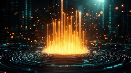 Poster - Dynamic Energy Visualization in Digital Art Blur Background