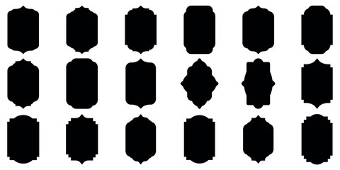 islamic vector shape of a window or door arch. set of vintage label and badges shape collections.. c