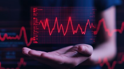 Poster - Health data visualization digital space infographic display scientific environment close-up view technology insights