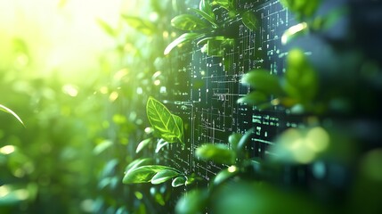 dynamic illustration of technological innovations in carbon management, accelerating progress toward