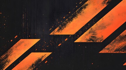 Poster - Abstract Orange and Black Geometric Pattern Design