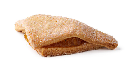 Wall Mural - Crispy pastry filled with sweet fruit jam on a white background ready for enjoyment