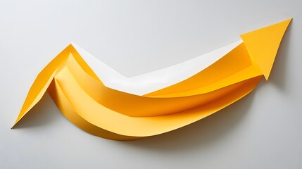 Poster - Abstract Yellow Paper Arrow Design Formation