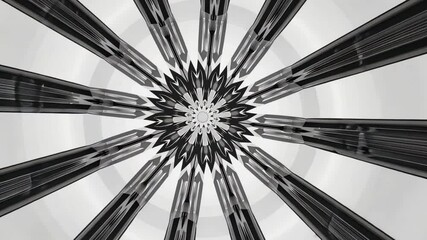 Leinwandbilder - Geometric Convergence: A mesmerizing abstract design featuring symmetrical patterns, repeating lines, and intricate details, creating a captivating and visually stunning optical illusion.  