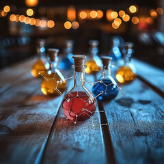Leinwandbilder - A school experiment on molecules.