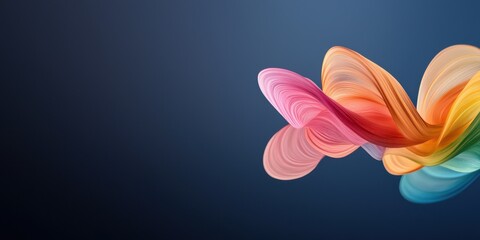 Poster - Dynamic colorful abstract waves digital art modern aesthetics studio environment close-up view creativity concept