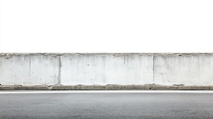 Poster - Textured Concrete Wall Against a Plain White Background