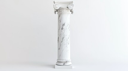 Poster - Classic Marble Column with Decorative Capital and Fluted Design