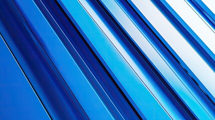 Poster - Blue Stripes with Metallic Finish, Reflective Surface, Abstract Design