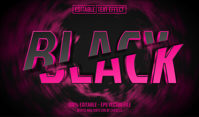 Wall Mural - black pink editable text effect
