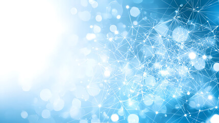 Poster - Abstract technology background featuring interconnected lines and dots in a digital network pattern