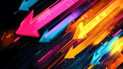 Poster - Abstract Neon Arrows Dynamic Motion Design