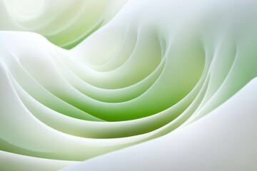 Poster - Soft flowing curves evoke tranquility in a serene landscape of gentle greens and whites. Generative AI