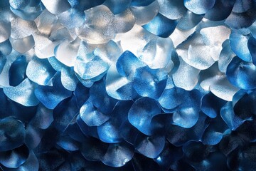 Poster - Layers of blue and white wave patterns create a mesmerizing abstract design in an artistic display of texture and color. Generative AI