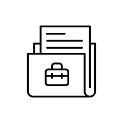 Poster - Office document outline icons, minimalist vector illustration ,simple transparent graphic element .Isolated on white background