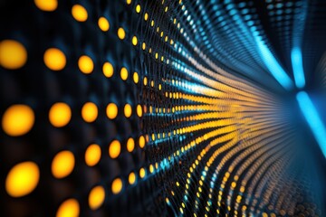 Poster - Exploration of vibrant lights creating a mesmerizing wave pattern in a modern digital display. Generative AI