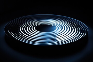 Poster - Illuminated spirals create a mesmerizing dance of light and shadow in a darkened space. Generative AI