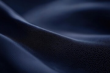 Poster - Deep blue fabric creating a captivating texture with intricate patterns illuminated by soft light in an artistic setting. Generative AI