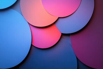 Poster - Expansive circular patterns in vibrant hues create an artistic interplay of color and shape on an abstract canvas. Generative AI