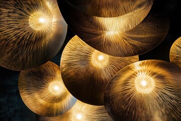 Poster - Decorative light fixtures create a warm and inviting ambiance in a modern setting while showcasing intricate designs. Generative AI