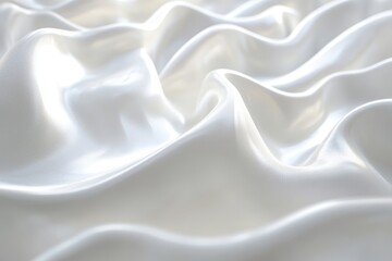Poster - Soft satin fabric creating gentle waves under diffused light in a serene and elegant setting. Generative AI
