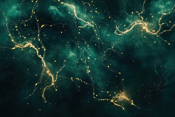 Poster - Celestial dance of light and shadow illuminates the cosmic void in a mesmerizing blend of colors and textures. Generative AI