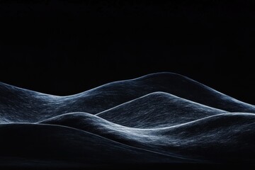 Poster - Mystical waves of light dance across dark horizons in an ethereal landscape at twilight. Generative AI
