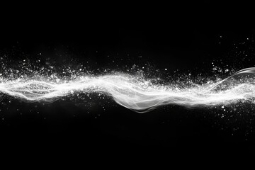 Poster - Abstract flow of bright particles and shimmering light on a dark background creates a mesmerizing visual experience. Generative AI