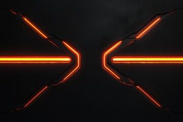 Poster - Bold neon design showcasing intricate lines and luminous patterns on a dark background, perfect for modern art enthusiasts. Generative AI