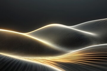 Poster - Captivating flow of golden waves under soft light transforms the landscape of imagination. Generative AI