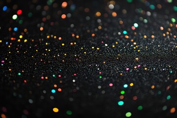 Poster - Colorful sparkles dance on a dark surface, creating a mesmerizing and festive atmosphere at night. Generative AI