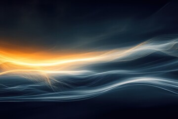 Poster - Flowing waves of light create a mesmerizing dance of colors in a darkened atmosphere at twilight. Generative AI