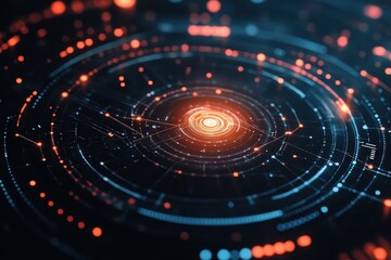 Poster - Vibrant digital galaxy of light and energy swirling in a cosmic dance of colors and patterns during a futuristic exploration. Generative AI