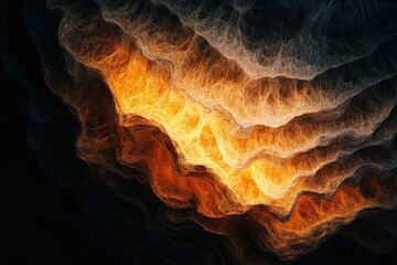Poster - Fiery waves of light dance in the dark, creating an ethereal spectacle at the edge of imagination and reality. Generative AI