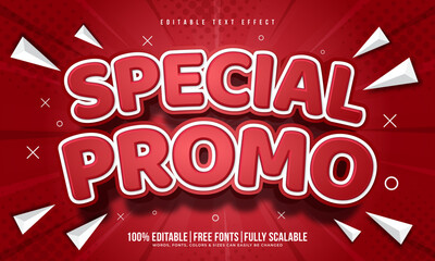 Wall Mural - special promo sale typography, editable text effect, 3d logo and business marketing icon with glitte