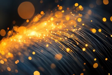 Poster - Illuminated strands create a mesmerizing dance of light and motion in an abstract celebration of color and texture. Generative AI