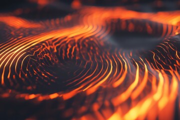 Poster - Illuminated swirls of molten lava flow create a mesmerizing dance of heat and light in a volcanic landscape. Generative AI