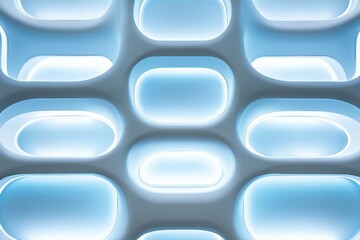 Poster - Modern architectural design brings dynamic light patterns and textures in a minimalist space. Generative AI